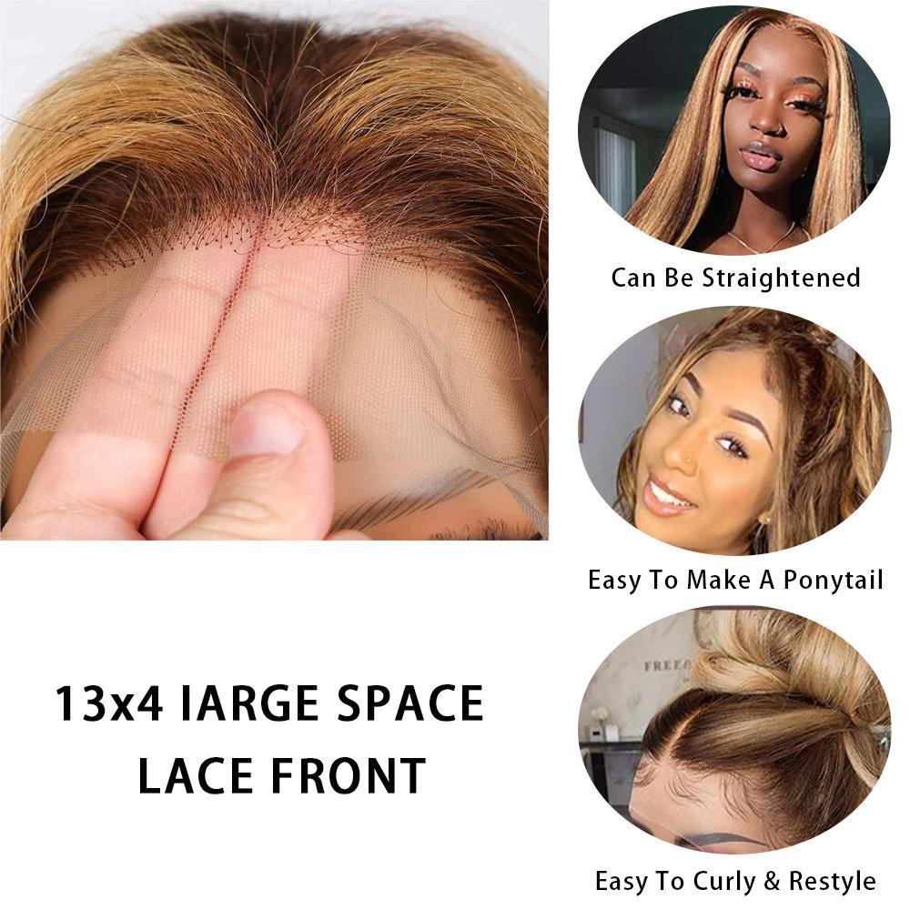 Privileged Elite Hair STRAIGHT HIGHLIGHT HONEY BLONDE 13*4 WIGS - Image 3