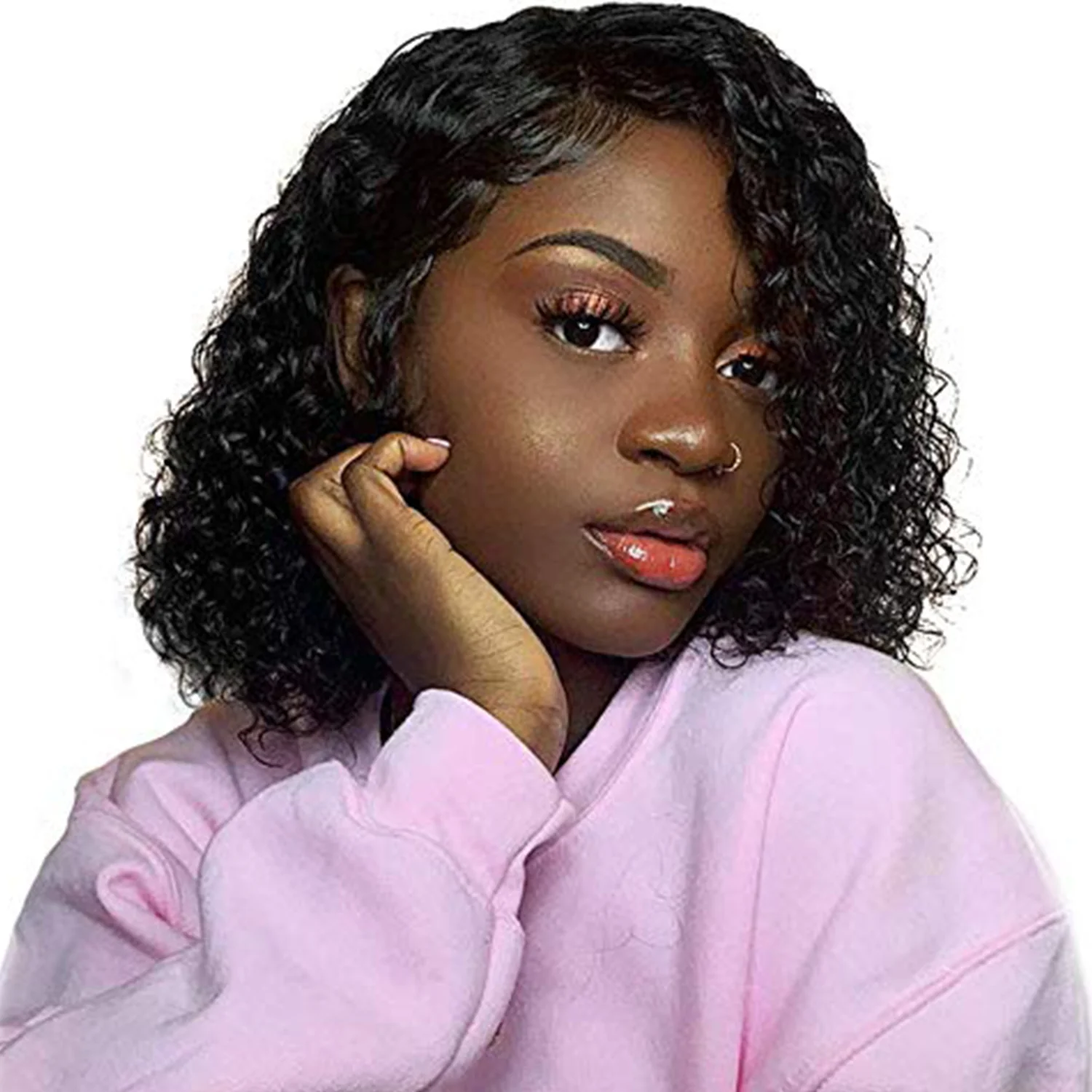 BRAZILIAN SHORT CURLY HAIR BOB WIGS 13X4 LACE FRONT HUMAN HAIR WIGS