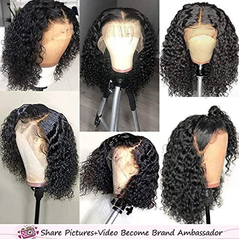 BRAZILIAN SHORT CURLY HAIR BOB WIGS 13X4 LACE FRONT HUMAN HAIR WIGS - Image 3