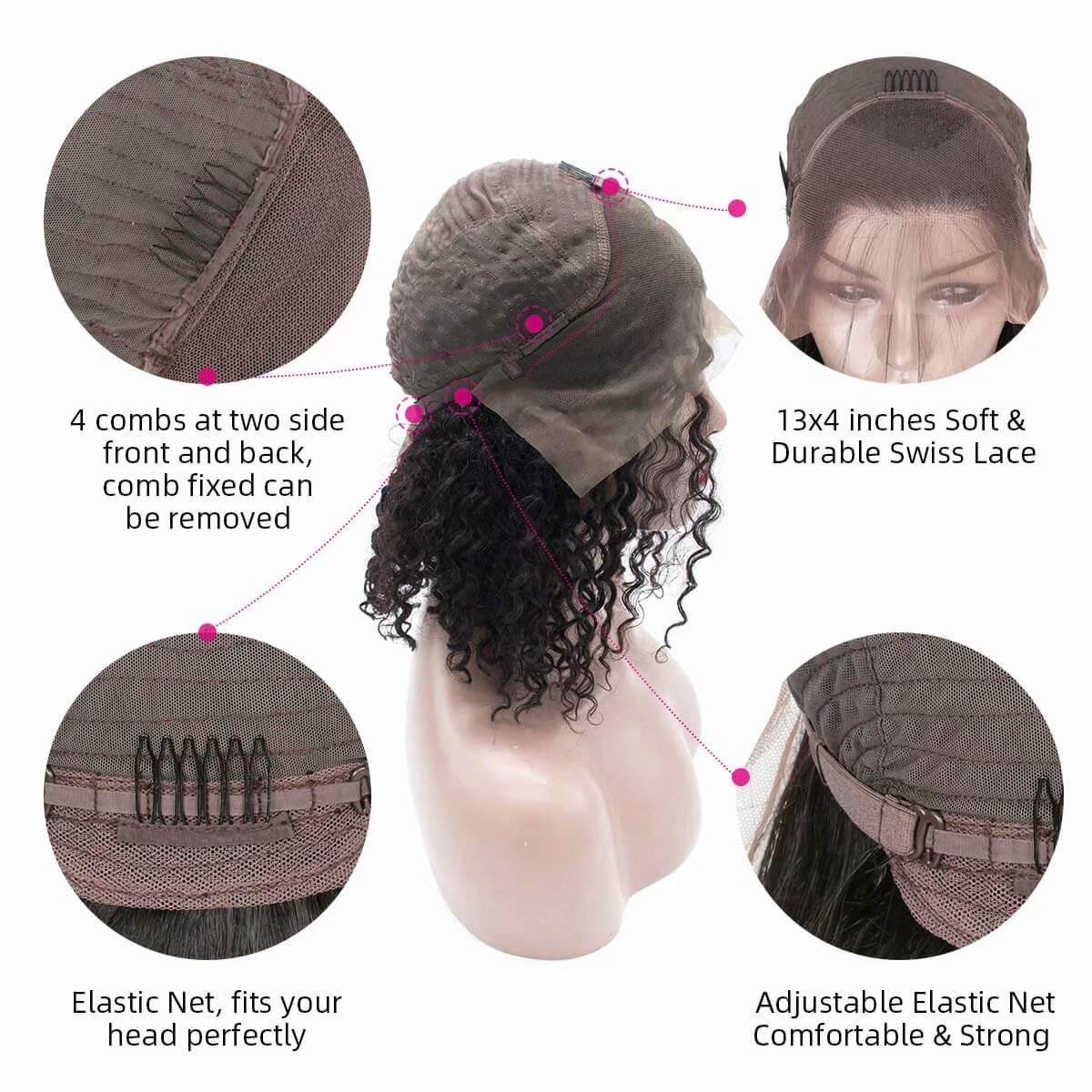 BRAZILIAN SHORT CURLY HAIR BOB WIGS 13X4 LACE FRONT HUMAN HAIR WIGS - Image 4