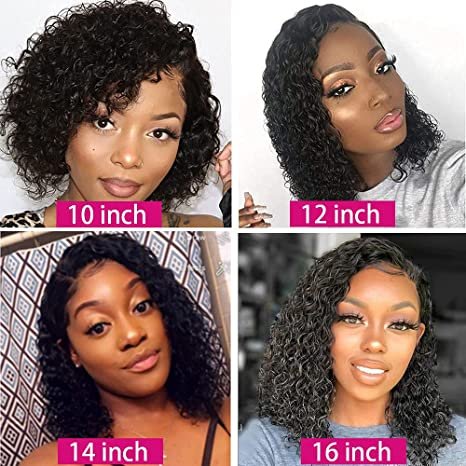 BRAZILIAN SHORT CURLY HAIR BOB WIGS 13X4 LACE FRONT HUMAN HAIR WIGS - Image 2