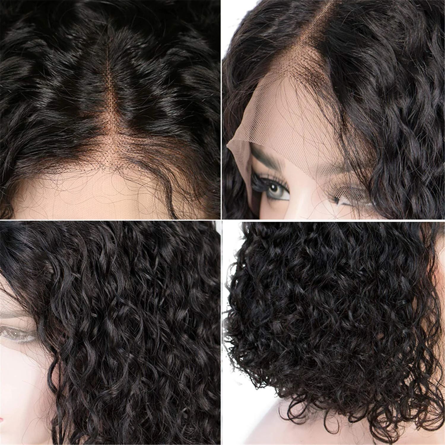 BRAZILIAN SHORT CURLY HAIR BOB WIGS 13X4 LACE FRONT HUMAN HAIR WIGS - Image 5